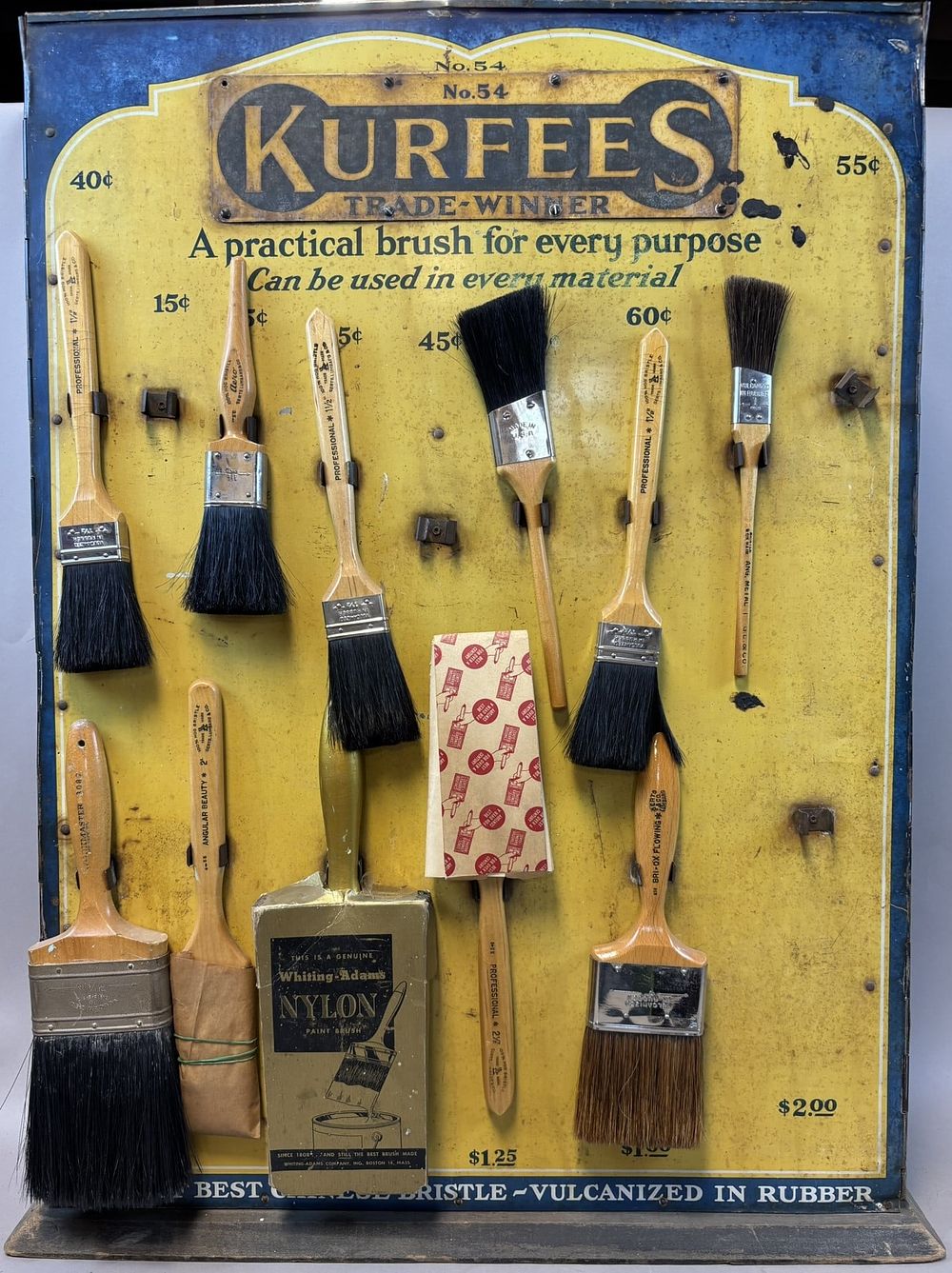 Lot 167: Antique Kurfees Paints Original 1920s Tin Advertising Brush Store Display
