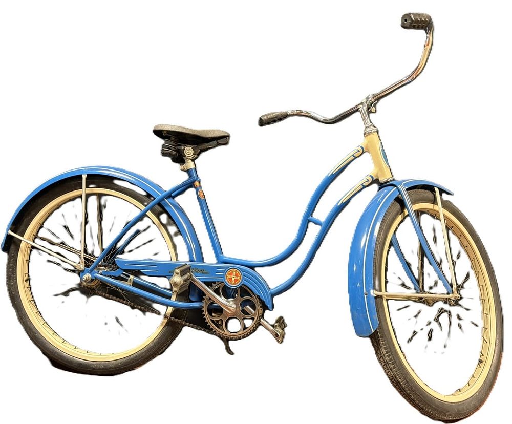 Lot 186: Vintage 1955 Schwinn Spitfire Original Blue Painted Girls Ladies Bicycle T49330