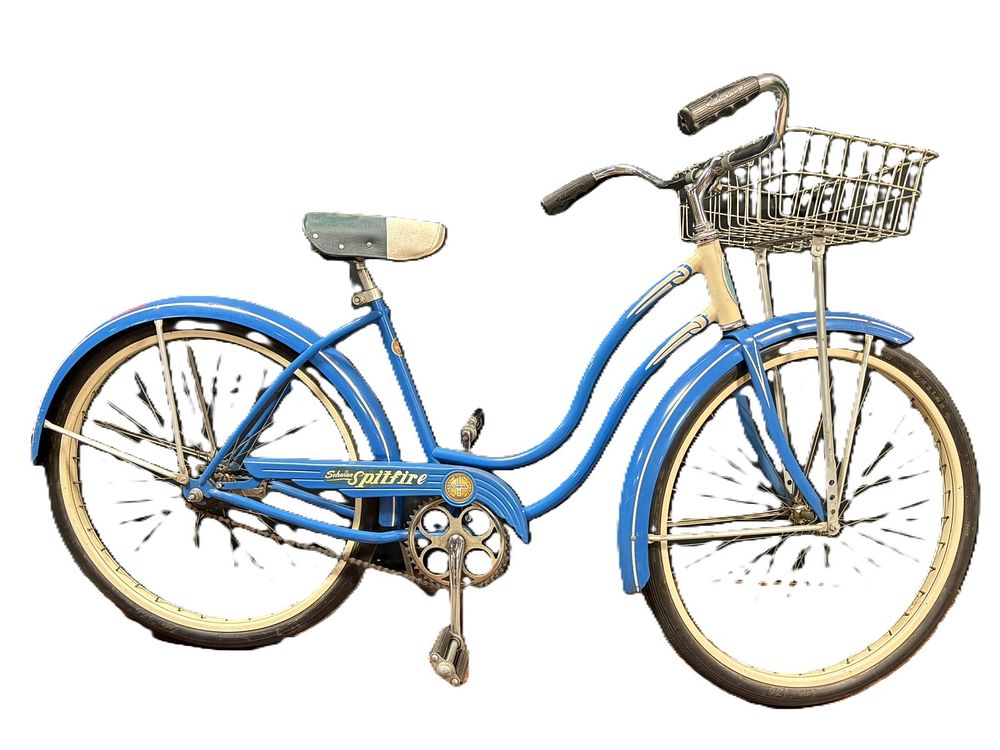 Lot 192: Vintage 1950s Schwinn Spitfire Original Blue Painted Girls Ladies Bicycle