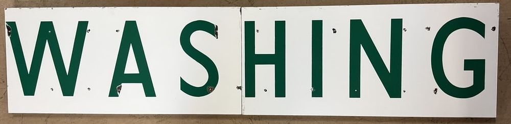 Lot 247: Cities Service SSP WASHING Porcelain Gas Service Station 8' Awning Sign