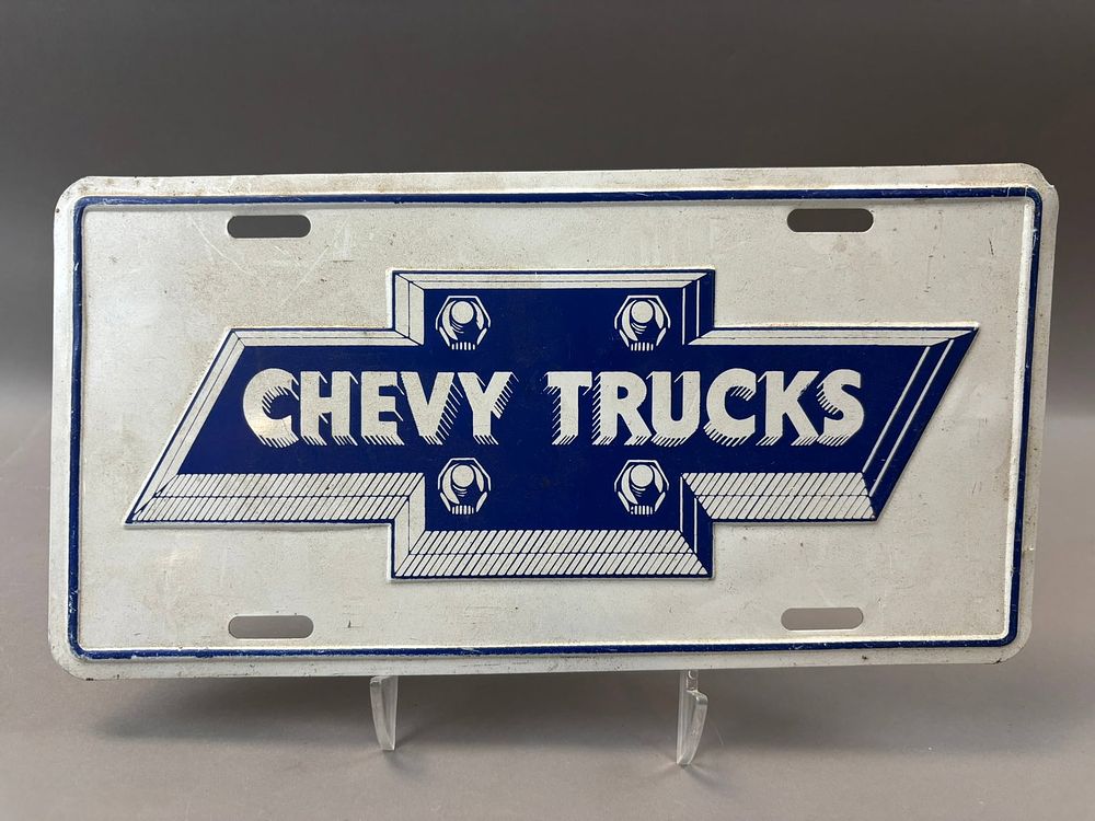 Lot 268: Chevy Trucks Original Embossed 1970s Chevrolet Vanity License Plate