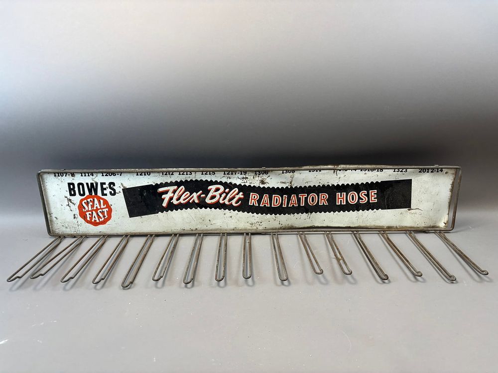Lot 273: Bowes Seal Fast Original 1960s Gas Station Service Store Display Metal Rack Sign