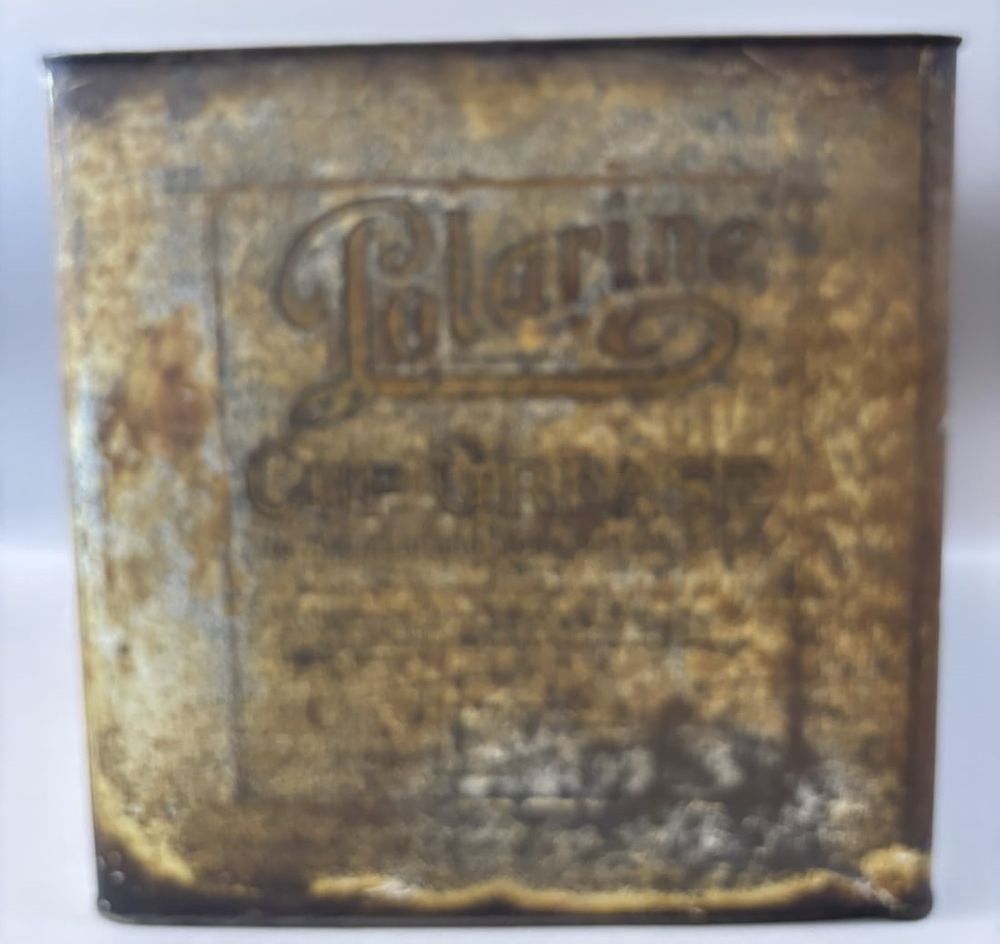 Lot 279: Polarine Cup Grease Original 1920s 50lb Metal Grease Container w/ Bail Handle