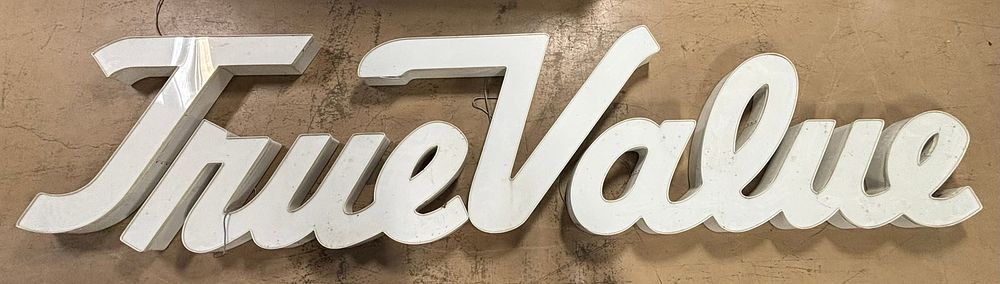 Lot 340: True Value Hardware Plastic Lighted Advertising 166" Wide 1970s Sign