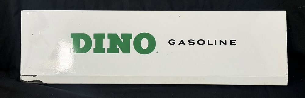 Lot 197: Dino Gasoline SST Gas Pump Advertising Painted Metal Sign