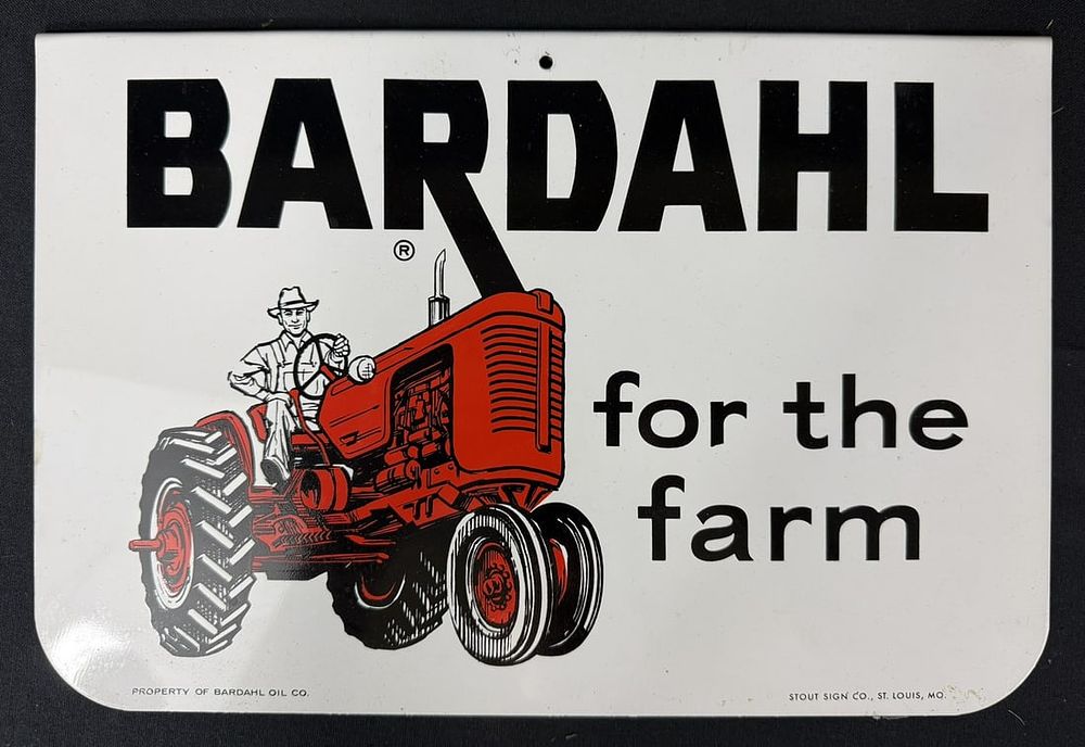 Lot 230: Bardahl For The Farm SST Painted Metal Rack Topper Sign