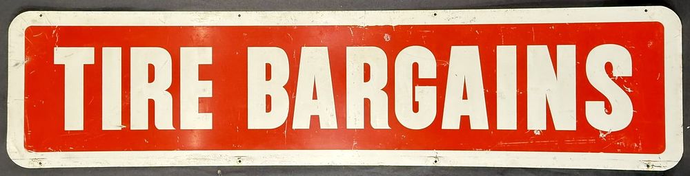 Lot 234: Firestone Tire Bargains DST Metal Service Station Sign