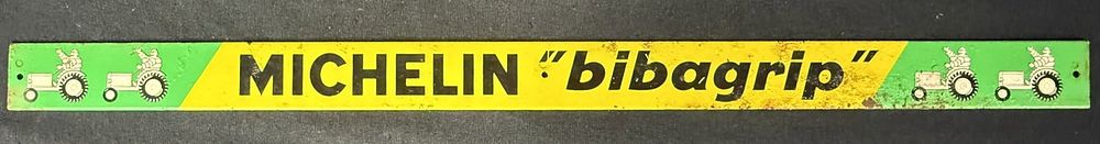 Lot 257: Michelin Bibagrip SST Metal Strip Sign Bibendum Farm Tractor