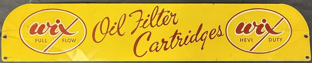Lot 269: Wix Full Flow Hevi Duty Oil Filter Cartridges SST Tin Sign