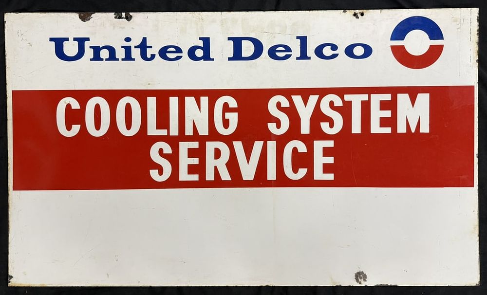 Lot 279: United Delco Cooling System Service DSP Porcelain Sign