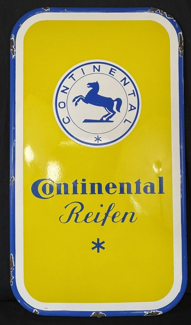 Lot 302: Continental Tires SSP Porcelain European Advertising Sign