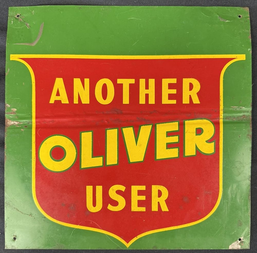 Lot 350: Another Oliver User SST Tin Painted Metal Advertising Sign
