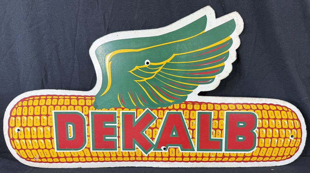 Lot 371: Dekalb Single Sided Painted Masonite Corn Farm Sign