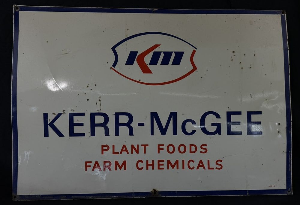Lot 397: Kerr McGee Plant Food Farm Chemicals SST Farm Sign