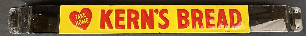 Lot 417: Take Home Kern's Bread SST Tin Embossed Metal Door Push Sign