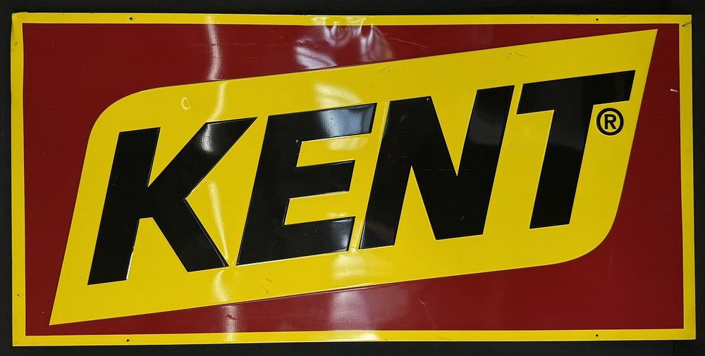 Lot 451: Kent Feeds SST Tin Self Framed Farm Advertising Sign (NOS)