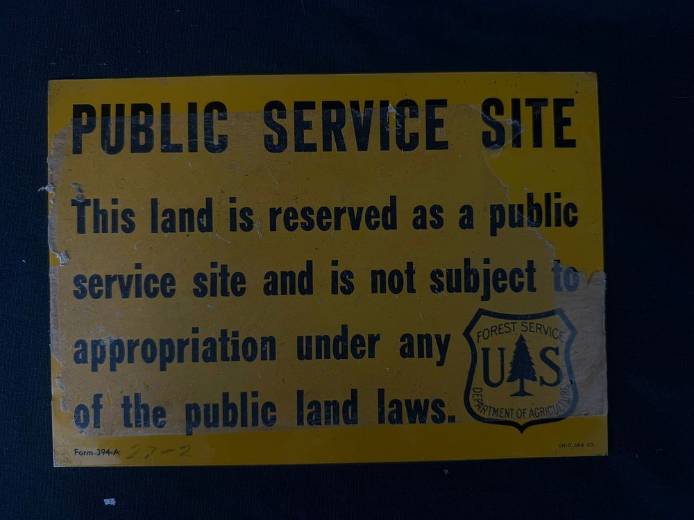 Lot 459: Public Service Site SST US Forest Painted Advertising Sign
