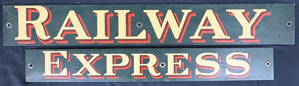 Lot 468: Railway Express Agency SSP Porcelain Strip Advertising Sign