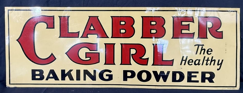 Lot 470: Clabber Girl Baking Poweder DST Tin Metal Advertising Sign