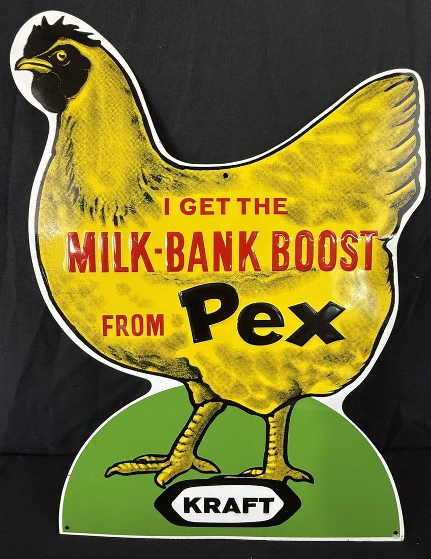 Lot 475: Kraft Milk-Bank Boost From Pex SST Diecut Tin Embossed Sign