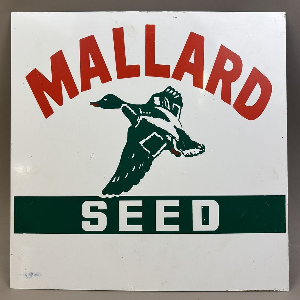 Lot 529: Mallard Seed SST Painted Metal Advertising 14.5" Sign