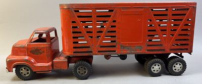 1950s Dunwell Toys Livestock Truck Trailer Hauler. Please make sure you view all photos and ask 