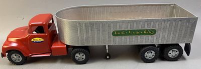 Tonka Cargo King Open Bed Trailer Truck 1950s. The cabin appears to have been restored and 