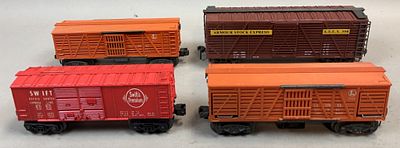 Lot of 4 Lionel Armour Swift's Train Cars. Please make sure you view all photos and ask any 