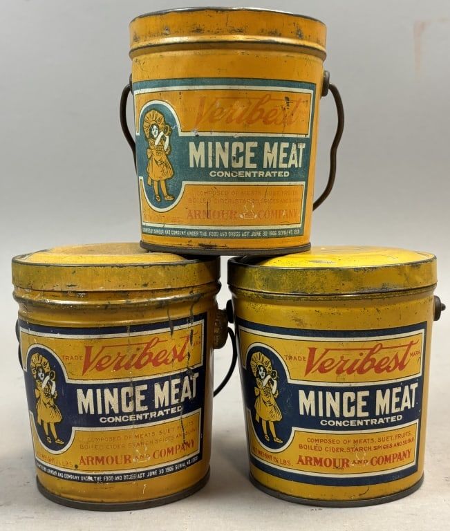 Lot 211: Veribest 1 1/2lbs Mince Meat Armour & Co Tin