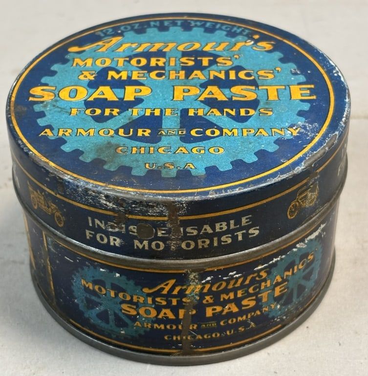 Lot 227: Armour's Motorists' & Mechanics' Soap Paste Tin