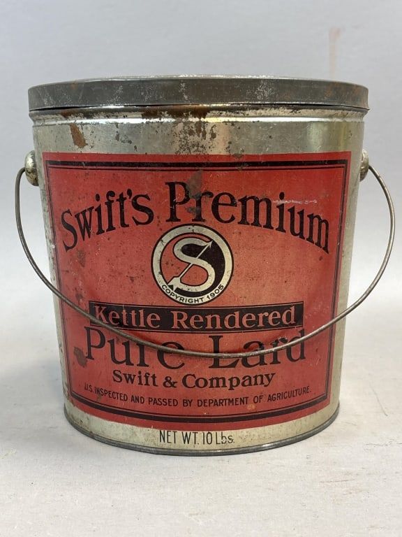 Lot 240: Swift's Premium 10lb Pure Lard Tin Bucket