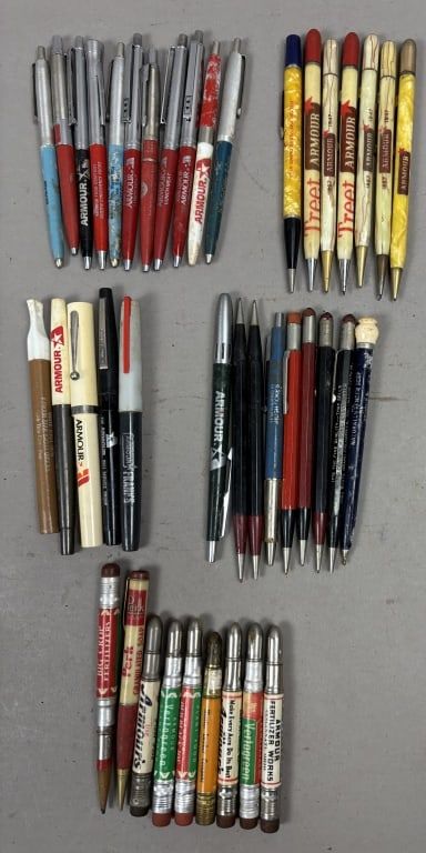 Lot 254: Lot of 41 Armour's Pens & Pencils