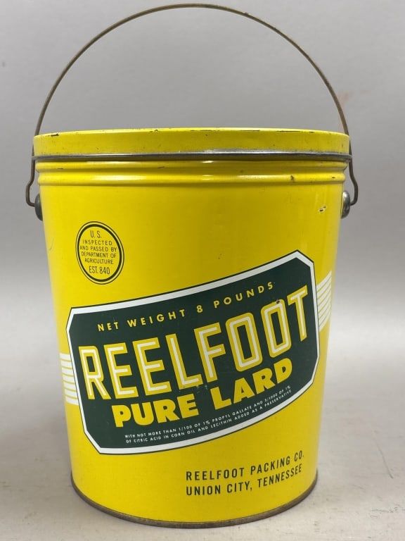 Lot 259: Reedfoot 8lb Pure Lard Tin Bucket w/ Handle