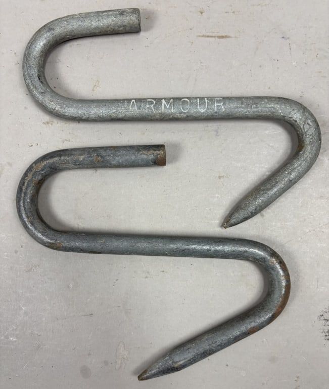 Lot 270: Pair Armour & Swift's Meat Hooks