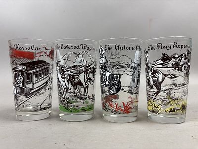 Lot of 4 Western Glasses. Please make sure you view all photos and ask any questions you may 