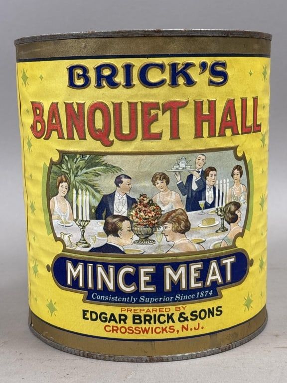 Lot 284: Brick's Banquet Hall 7lb 8oz Mince Meat Tin