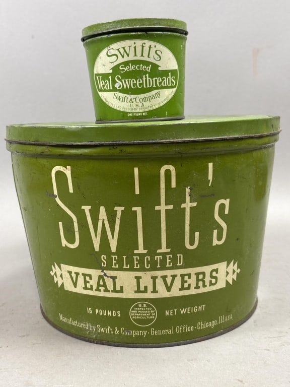 Lot 285: Swift's 1 & 15lb Veal Sweetbreads & Livers Tin
