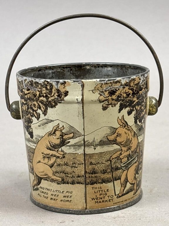 Lot 295: 5 Little Piggy Nursery Rhyme Bucket Tin