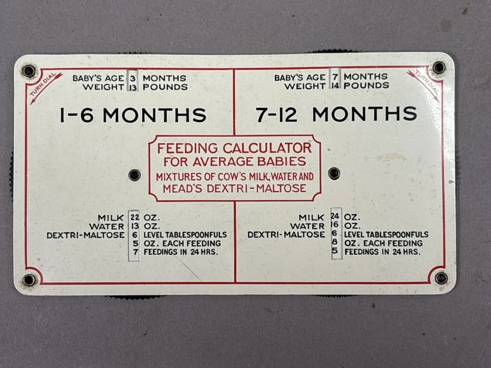 Lot 308: Mead Johnson &Co Feeding Calculator For Babies