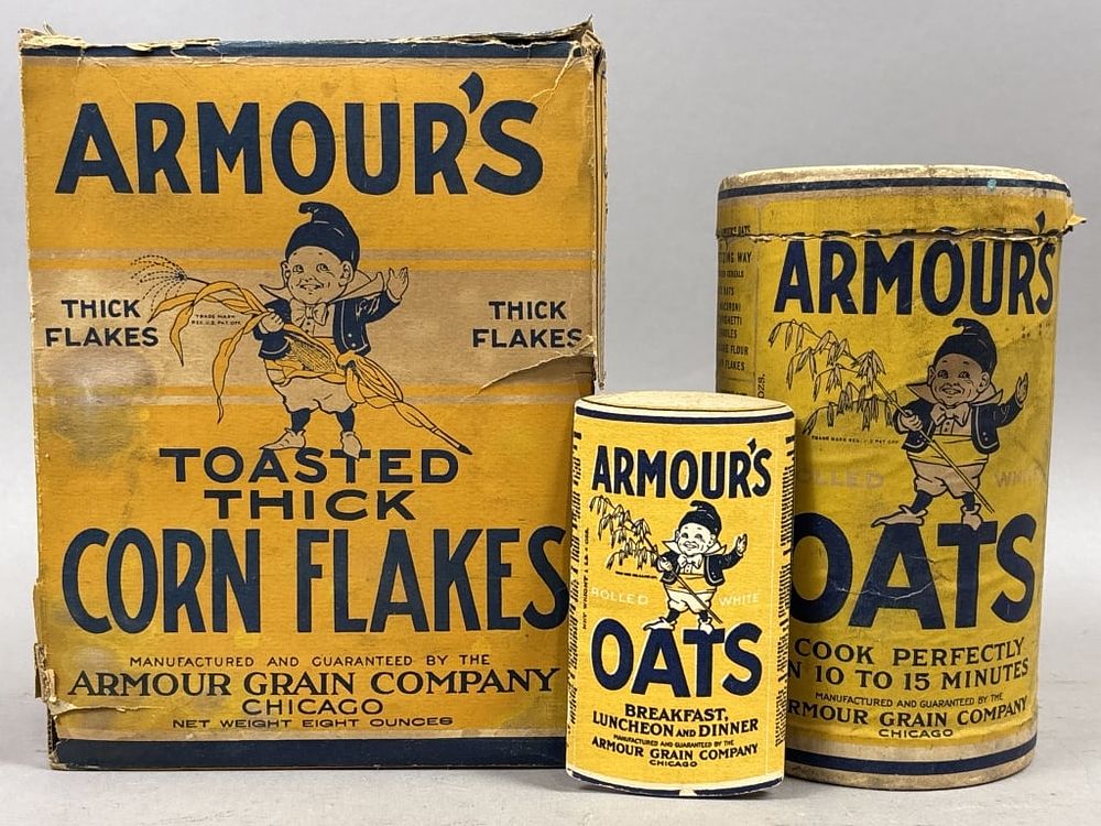 Lot 309: Lot of 3 Armour's Corn Flakes, Oats & Oats Book