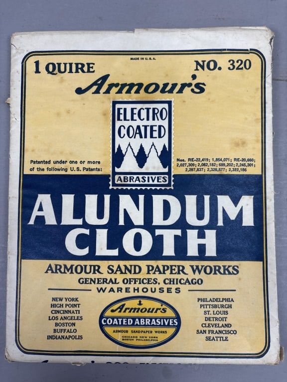 Lot 312: Armour's Alundum Cloth Sand Paper Works Unopened