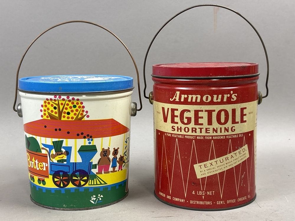 Lot 327: Pair 4 & 5lb Holsum & Armour's Buckets w/ Handles