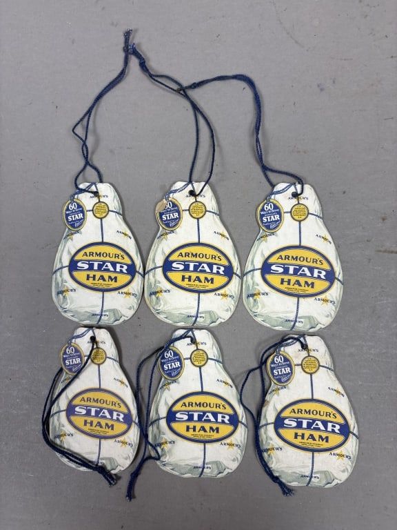 Lot 333: Lot of 6 Armour's Star Ham Tags