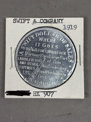 Swift & Co 1919 Swift Dollar. Please make sure you view all photos and ask any questions you may 