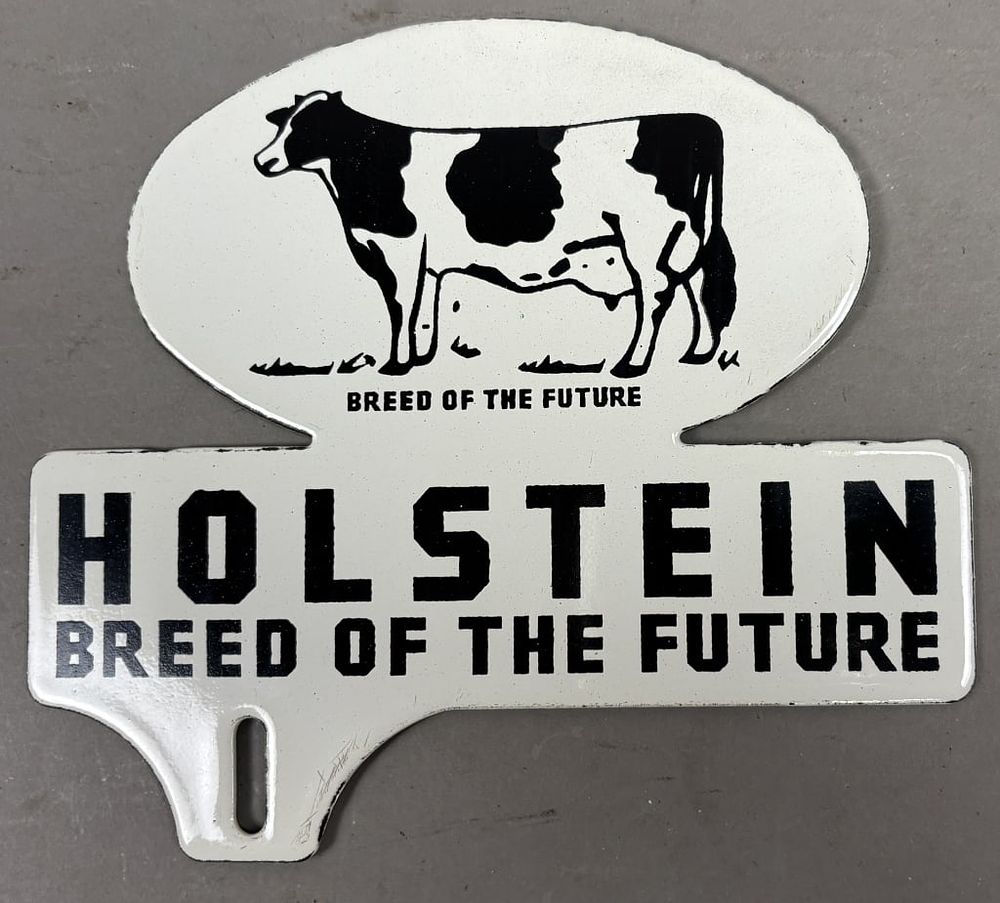 Lot 353: Holstein Breed of the Future Metal Sign Tag