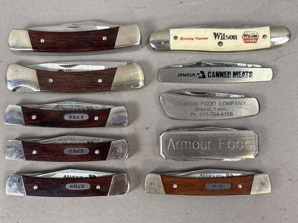 Lot 355: Lot of 10 Armour & Wilson Pocket Tactical Knives