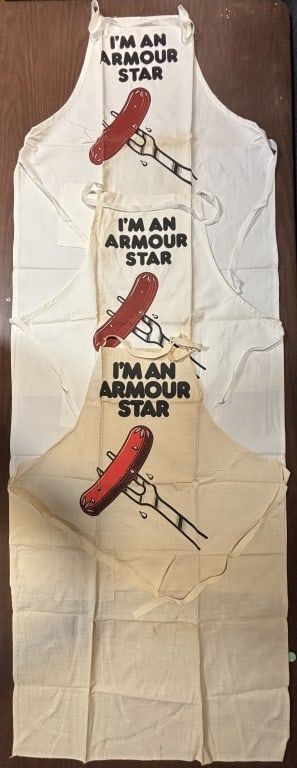 Lot 359: 3 I'm An Armour Star Aprons
