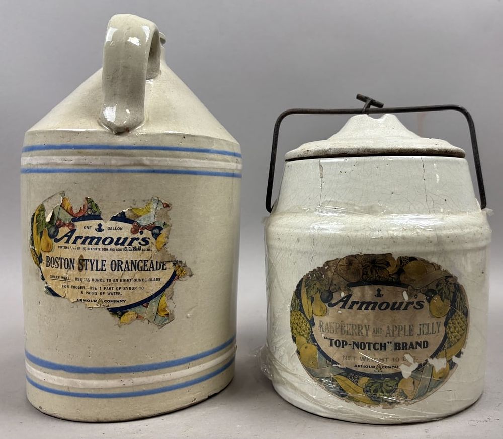 Lot 381: Pair Armour's Stoneware & Crock