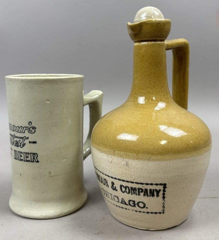 Lot 384: Pair Armour's Veribest Root Beer Mug & Picher