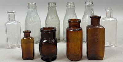 Lot of 10 Armour's Lab Chicago Glass Bottles. Please make sure you view all photos and ask any 